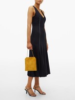 Thumbnail for your product : Gabriela Hearst Annabelle Fit-and-flare Wool-blend Crepe Dress - Navy Multi