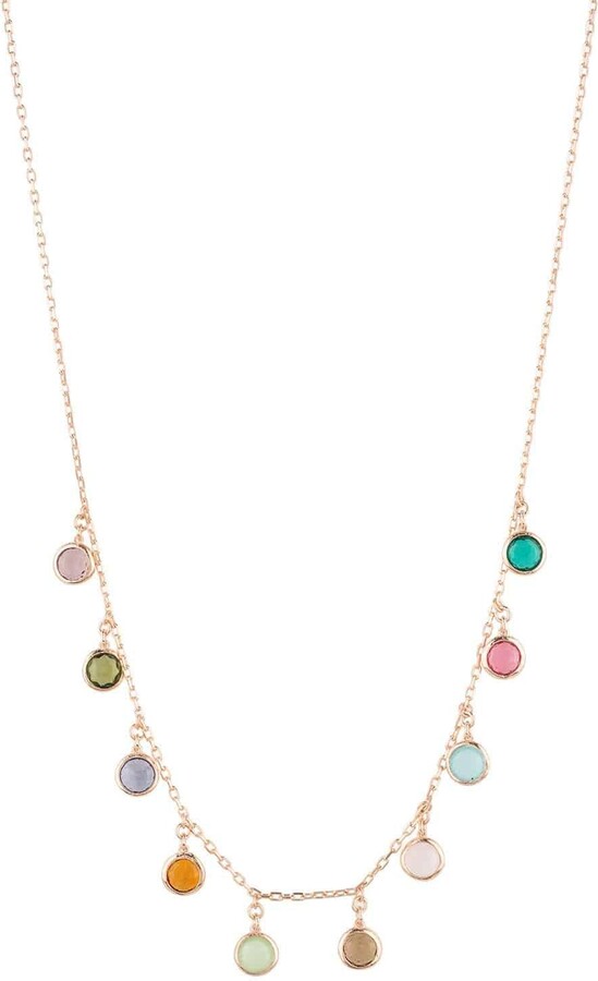 Latelita Florence Multi Coloured Gemstone Necklace Rosegold - ShopStyle