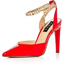 red t strap pumps