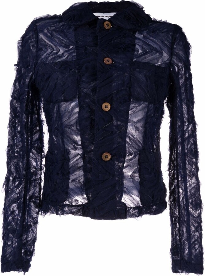 Navy Sheer Jacket | Shop The Largest Collection | ShopStyle