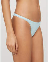 Thumbnail for your product : Calvin Klein Lace-trimmed high-rise stretch-jersey thong