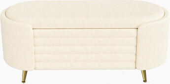 Modern Storage Ottoman Upholstered Storage Bench End Of Bed Bench Entryway Shoe Bench For Living Room, Bedroom And Entryway, Green