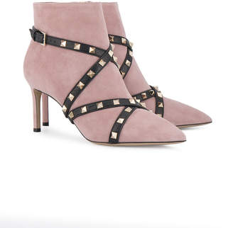 Valentino Suede studded strap ankle boots