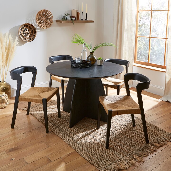 Dunelm Effy 4 Seater Round Dining Table, Wood Effect Black ShopStyle