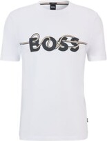 Thumbnail for your product : HUGO BOSS Cotton-jersey slim-fit T-shirt with logo artwork