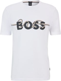 HUGO BOSS Cotton-jersey slim-fit T-shirt with logo artwork