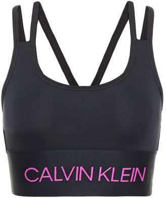 Calvin Klein Performance Monogram-trimmed Stretch Sports Bra