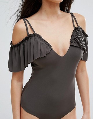 Love Cold Shoulder Body With Frill Sleeves