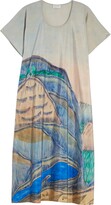 Thumbnail for your product : Lemaire x Joseph Yoakum Print Silk Blend Midi T-Shirt Dress
