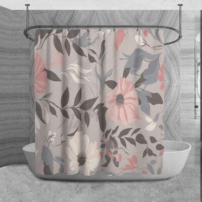 East Urban Home Jotavious Floral Shower Curtain