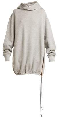 Raey Split Side Japanese Jersey Hooded Sweatshirt - Womens - Grey