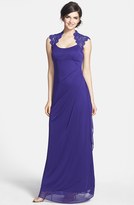 Thumbnail for your product : Xscape Evenings Lace Yoke Mesh Gown
