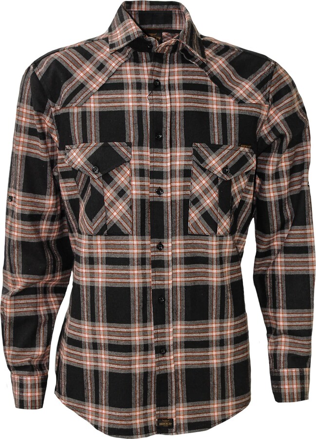 ROCK-IT Apparel® Man Longsleeve Flannel Shirt Mens Casual Checkered Shirt  Made in Europe XX-Large Black/Red/Gray Plaid - ShopStyle