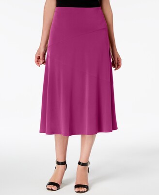 JM Collection Petite Diagonal-Seam Midi Skirt, Created for Macy's