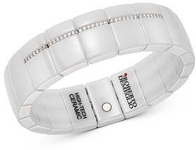 Roberto Demeglio Roberto Demeglio 18K White Gold & White Ceramic Domino Diamond Stretch Bracelet