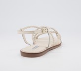 Thumbnail for your product : Office Scala Plaited Buckle Flat Sandals Off White Leather