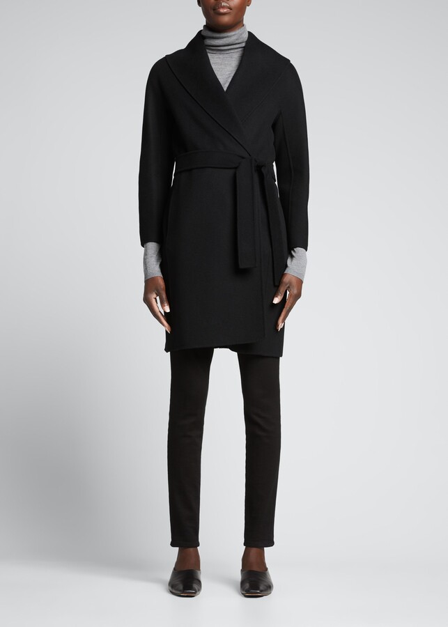 black wrap over coat