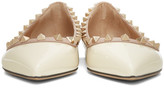 Thumbnail for your product : Valentino White Garavani Rockstud Patent Ballerina Flats