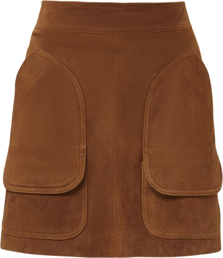 Veronica Beard Norwood pocket-detail suede mini skirt