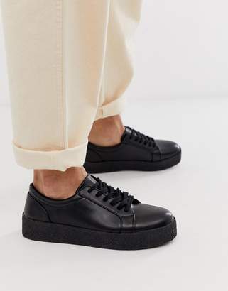 ASOS Design DESIGN sneakers in black with chunky sole
