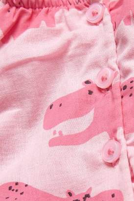 Next Girls Pink Hippo Printed Dress With Integrated Bodysuit (0mths-2yrs)