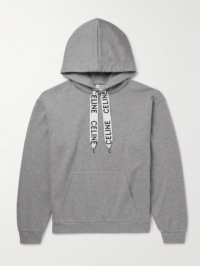 Celine Logo-Detailed Cotton-Jersey Hoodie