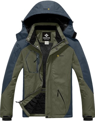 GEMYSE Womens Mountain Waterproof Ski Jacket Windproof Fleece Outdoor Winter Coat with Hood 