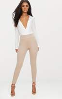 Thumbnail for your product : PrettyLittleThing White Jersey Blazer Detail Thong Bodysuit