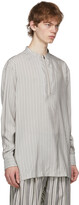 Thumbnail for your product : Ermenegildo Zegna Couture Grey & White Silk Striped Shirt