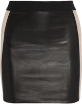 Thumbnail for your product : Mason by Michelle Mason Stretch jersey-paneled leather mini skirt