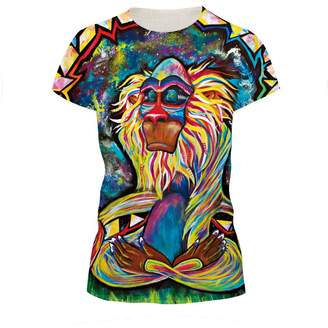 AMOMA Women Unisex Casual 3D-Printed Short Sleeve Tops T-Shirts Tees