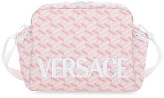 Versace Light Pink Nylon Pouch Shoulder Bag