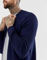 Thumbnail for your product : ASOS Design DESIGN lightweight cable cardigan in navy