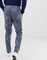 Thumbnail for your product : ASOS Design DESIGN skinny suit trouser in printed blue floral wool mix