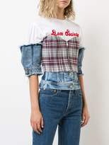 Thumbnail for your product : Natasha Zinko plaid and denim bustier top