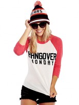 Thumbnail for your product : Wildfox Couture Super Bowl Monday Lil Bro Raglan in Vintage Lace