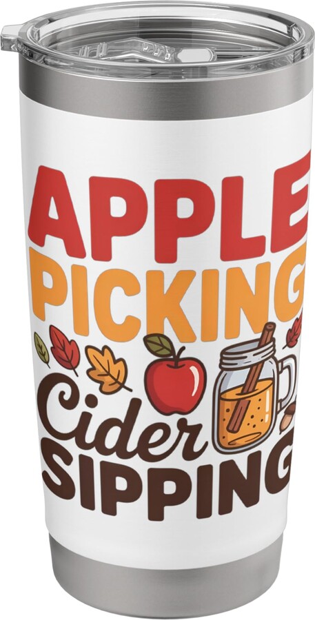 Fall Apple Cider Gifts and Apparel Apple Picking Cider Sipping Stainless Steel Insulated Tumbler