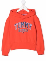 Thumbnail for your product : Tommy Hilfiger Junior Glitter Logo-Print Hoodie