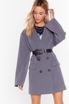 Thumbnail for your product : Nasty Gal Womens Back in Business Oversized Blazer Dress - Grey - 14