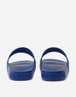 Dolce & Gabbana Rubber Beachwear Sliders With Logo