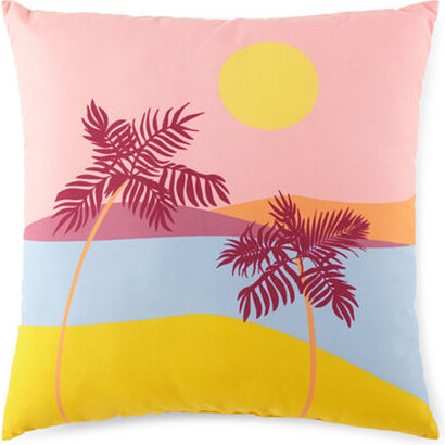 Outdoor Oasis 20x20 Sunset Square Throw Pillow