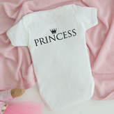 Thumbnail for your product : My 1st Years Monogrammed White Princess Bodysuit/T-shirt