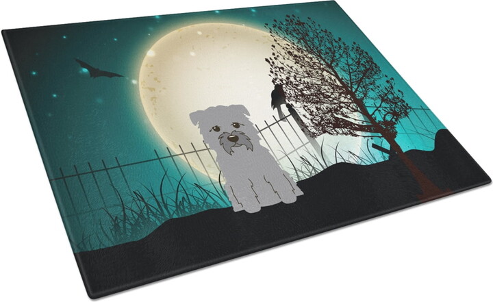 Caroline's Treasures Halloween Scary Glen of Imal Grey Glass Cutting Board Large