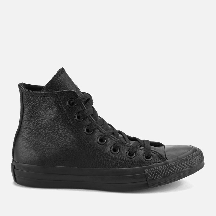 Mens Black Leather Converse High Tops 