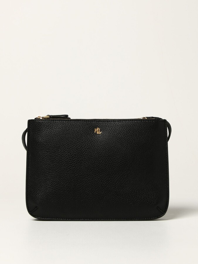 lauren ralph lauren tan leather carmen cross body bolsa