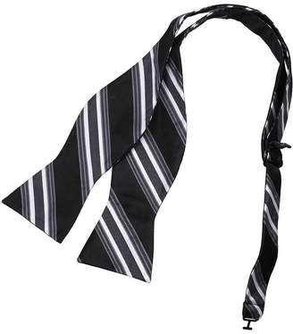 DBA7A23B Black Grey Stripes Bow Tie Microfiber Anniversary Presents Self-tied Bow Tie By Dan Smith