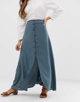 Thumbnail for your product : ASOS Petite DESIGN Petite button front maxi skirt
