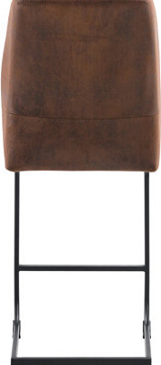 CaneCreations 2 Brown Suede Counter Chairs With Black Metal Legs, Stable Construction Feature Kitchen Stools Of 2, Elegant And Breathable Seat