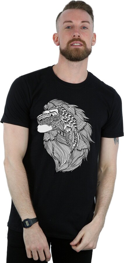 Absolute Cult Disney Men's The Lion King Mufasa Tribal T-Shirt Black ...