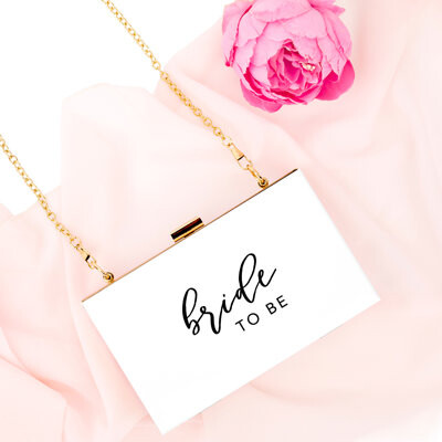 Koyal Wholesale Andaz Press Personalized Acrylic Clutch for Bride